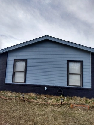 Exterior blue painting in Oklahoma City